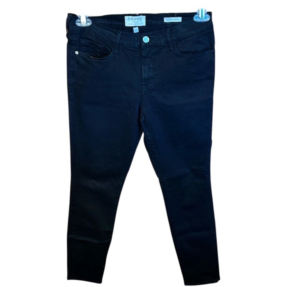 FRAME Le Skinny de Jeanne Black Denim Jeans Women's 31 Streetwear Stretch
